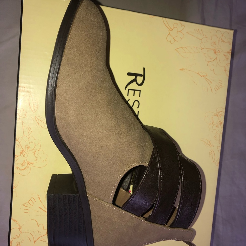 now and then style booties color taupe